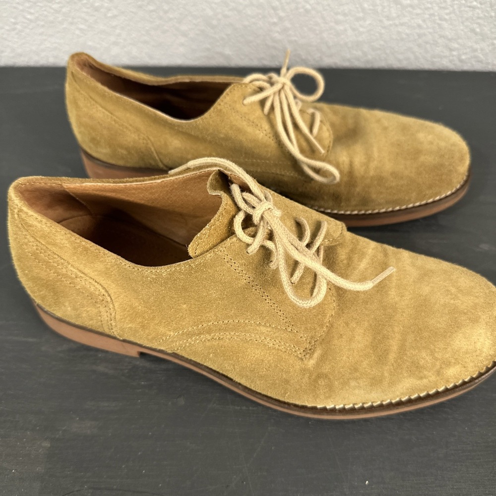 G.H. Bass Emmie Flex Step‎ Women's Size 7 M Oxford In Tan Suede Comfort Preppy